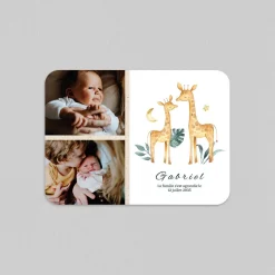 Faire-part Naissance Animaux | Faire-part Naissance Garçon^Planet cards Famille Girafe