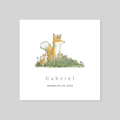 Faire-part Naissance Animaux | Créations En Collaboration^Planet cards Famille Renard