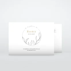 Faire-part Baptême Civil^Planet cards Feuillage Délicat