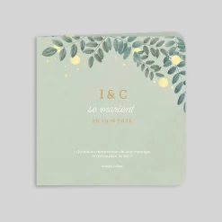 Faire-part Mariage Champêtre^Planet cards Feuillage et Fruits