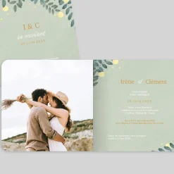 Faire-part Mariage Champêtre^Planet cards Feuillage et Fruits