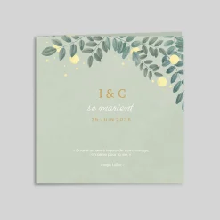 Faire-part Mariage Champêtre^Planet cards Feuillage et Fruits