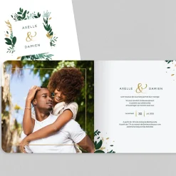 Faire-part Mariage Champêtre^Planet cards Feuillages Et Touches Dorées