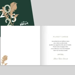 Carte De Vœux Entreprise Nature^Planet cards Feuilles d'Arbres Kraft