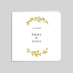 Faire-part Mariage Dorure^Planet cards Feuilles d'or