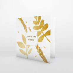 Carte Invitation Noces D'or | Carte Invitation Noces D'or^Planet cards Feuilles Dorées