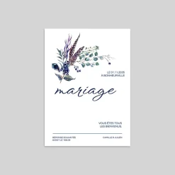 Faire-part Mariage Champêtre | Gamme Complète^Planet cards Feuilles et plumes en couronne