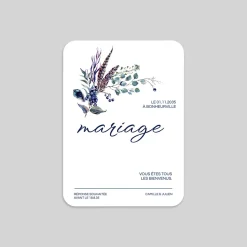 Faire-part Mariage Champêtre | Gamme Complète^Planet cards Feuilles et plumes en couronne