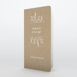 Menu De Mariage^Planet cards Feuilles sur Kraft
