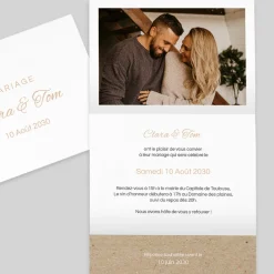 Faire-part Mariage Champêtre | Gamme Complète^Planet cards Feuilles Sur Kraft