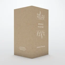 Menu De Mariage^Planet cards Feuilles sur Kraft
