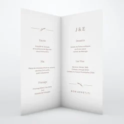 Menu De Mariage^Planet cards Feuilles sur Kraft