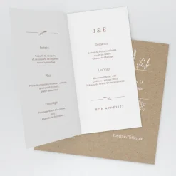 Menu De Mariage^Planet cards Feuilles sur Kraft