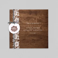 Faire-part Mariage Champêtre^Planet cards Ficelle fleurie