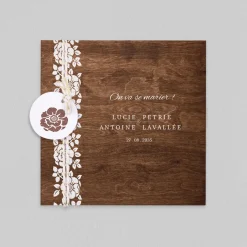 Faire-part Mariage Champêtre^Planet cards Ficelle fleurie