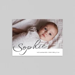 Faire-part Naissance Fille^Planet cards Fine Calligraphie