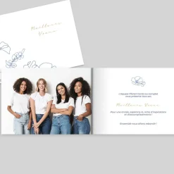 Carte De Vœux Entreprise Nature^Planet cards Fleur Et Trait Délicat