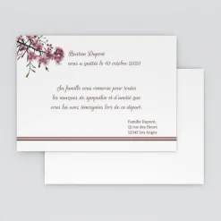 Carte Remerciement Décès^Planet cards Fleurs Cerisiers