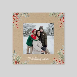 Carte De Vœux Famille | Carte De Vœux Nature^Planet cards Fleurs de Noël