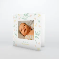Faire-part Naissance Fille^Planet cards Fleurs en Aquarelle