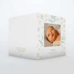 Faire-part Naissance Fille^Planet cards Fleurs en Aquarelle