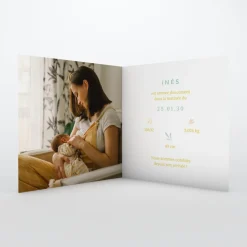 Faire-part Naissance Fille^Planet cards Fleurs en Aquarelle