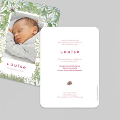 Faire-part Naissance Animaux | Créations En Collaboration^Planet cards Fleurs et Coccinelles