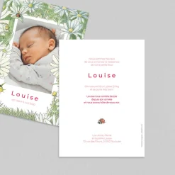 Faire-part Naissance Animaux | Créations En Collaboration^Planet cards Fleurs et Coccinelles