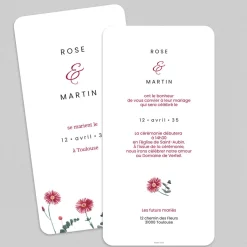 Faire-part Mariage Champêtre^Planet cards Fleurs et Eucalyptus