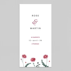 Faire-part Mariage Champêtre^Planet cards Fleurs et Eucalyptus
