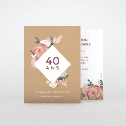 Carte Invitation Anniversaire Adulte Vintage^Planet cards Fleurs séchées d’anniversaire