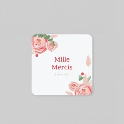 Carte Remerciement Mariage Champêtre^Planet cards Fleurs séchées Eucalyptus et Roses