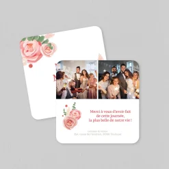 Carte Remerciement Mariage Champêtre^Planet cards Fleurs séchées Eucalyptus et Roses