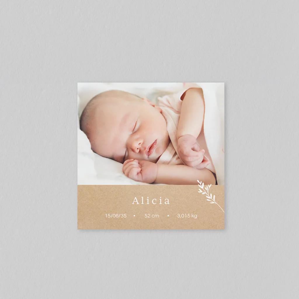 Faire-part Naissance Fille | Faire-part Naissance Garçon^Planet cards Fleurs sur kraft