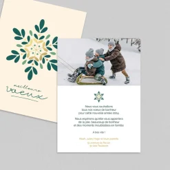 Carte De Vœux Nature^Planet cards Flocon Végétal