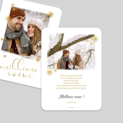Carte De Noël Photo^Planet cards Flocons Dorés Enneigés