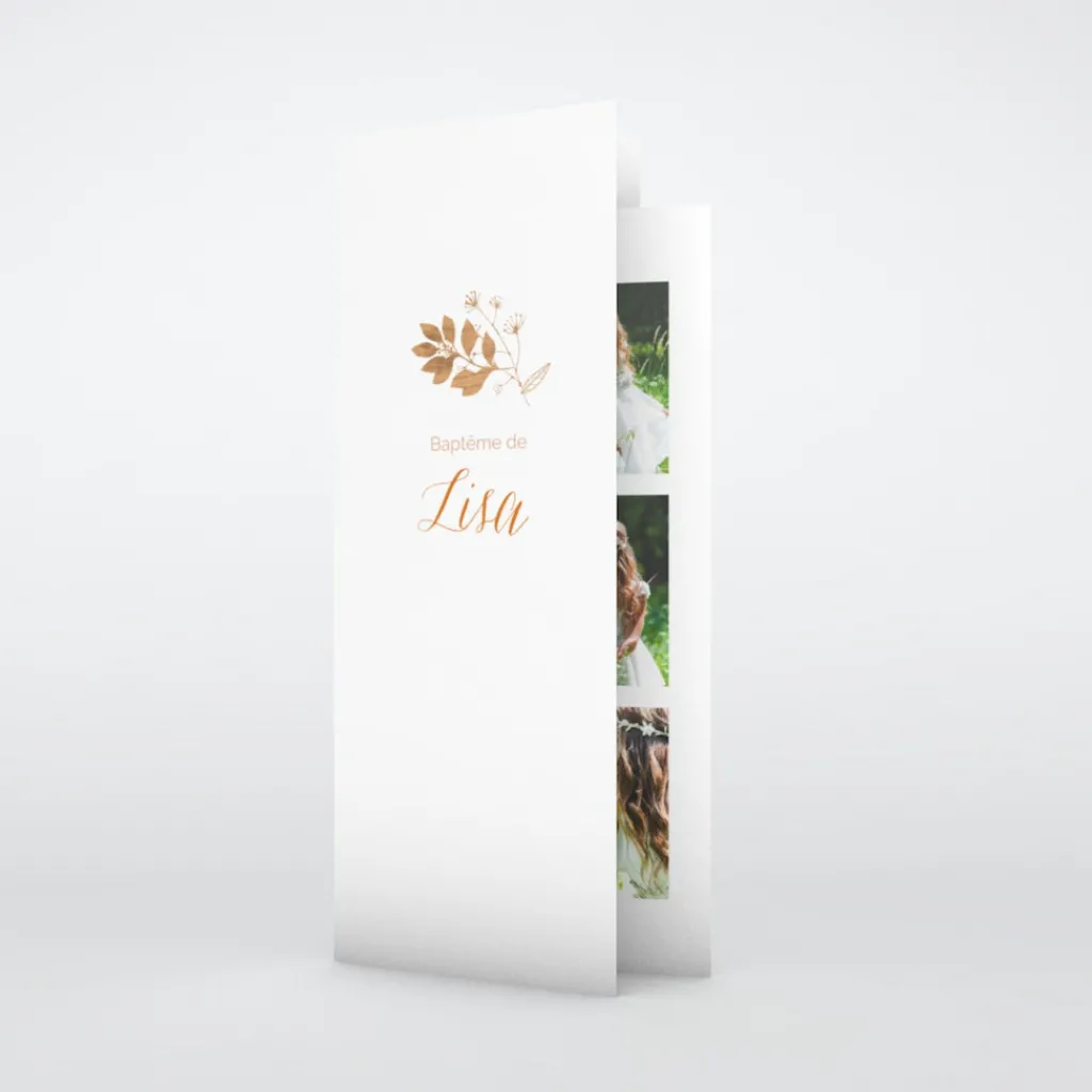 Faire-part Baptême Civil | Faire-part Baptême Original^Planet cards Floral sur bois