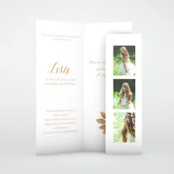 Faire-part Baptême Civil | Faire-part Baptême Original^Planet cards Floral sur bois