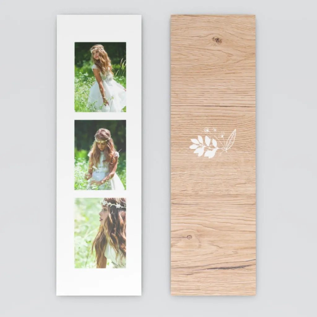 Faire-part Baptême Civil | Faire-part Baptême Original^Planet cards Floral sur bois