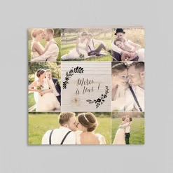 Carte Remerciement Mariage Champêtre^Planet cards Floral sur bois tendre