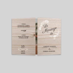 Faire-part Mariage Champêtre | Gamme Complète^Planet cards Floral sur bois tendre