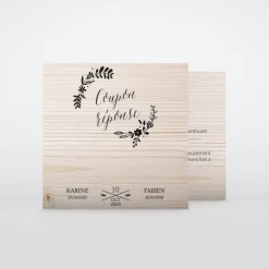 Coupon-réponse Mariage^Planet cards Floral sur bois tendre