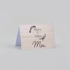 Marque-place Mariage^Planet cards Floral sur bois tendre