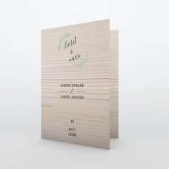 Livret De Messe Mariage^Planet cards Floral sur bois tendre