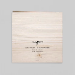 Carte Remerciement Mariage Champêtre^Planet cards Floral sur bois tendre