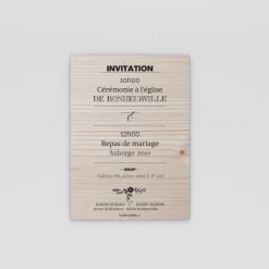 Carte D'invitation Mariage^Planet cards Floral sur bois tendre