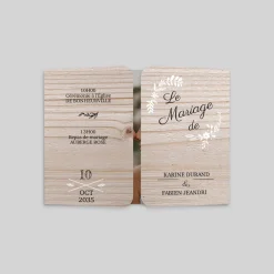 Faire-part Mariage Champêtre | Gamme Complète^Planet cards Floral sur bois tendre