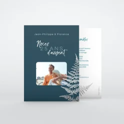 Carte Invitation Noces D'argent | Carte Invitation Noces D'argent^Planet cards Fougère Argentée