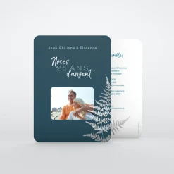Carte Invitation Noces D'argent | Carte Invitation Noces D'argent^Planet cards Fougère Argentée