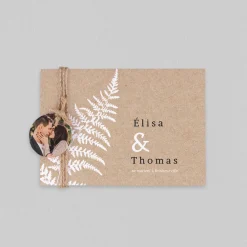 Faire-part Mariage Bohème | Faire-part Mariage Champêtre^Planet cards Fougère et Kraft